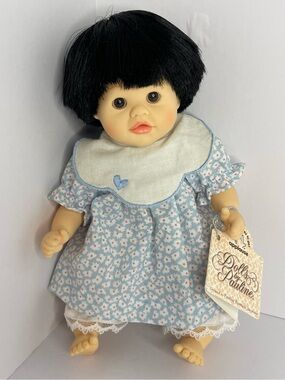 Vintage Dolls by Pauline 8" Vinyl Asian Baby Doll Clean Tagged Applause 1985